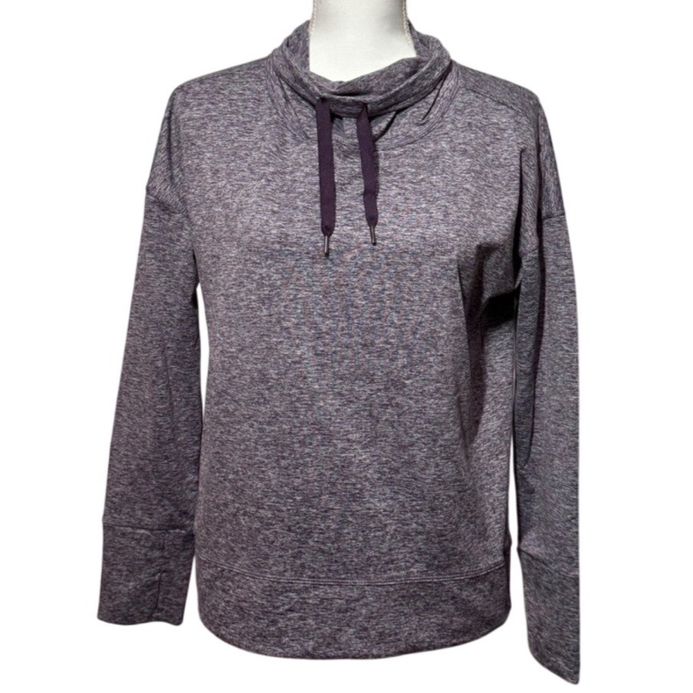 Apana Purple Marled Cowl-Neck‎ Pullover Sweatshirt M